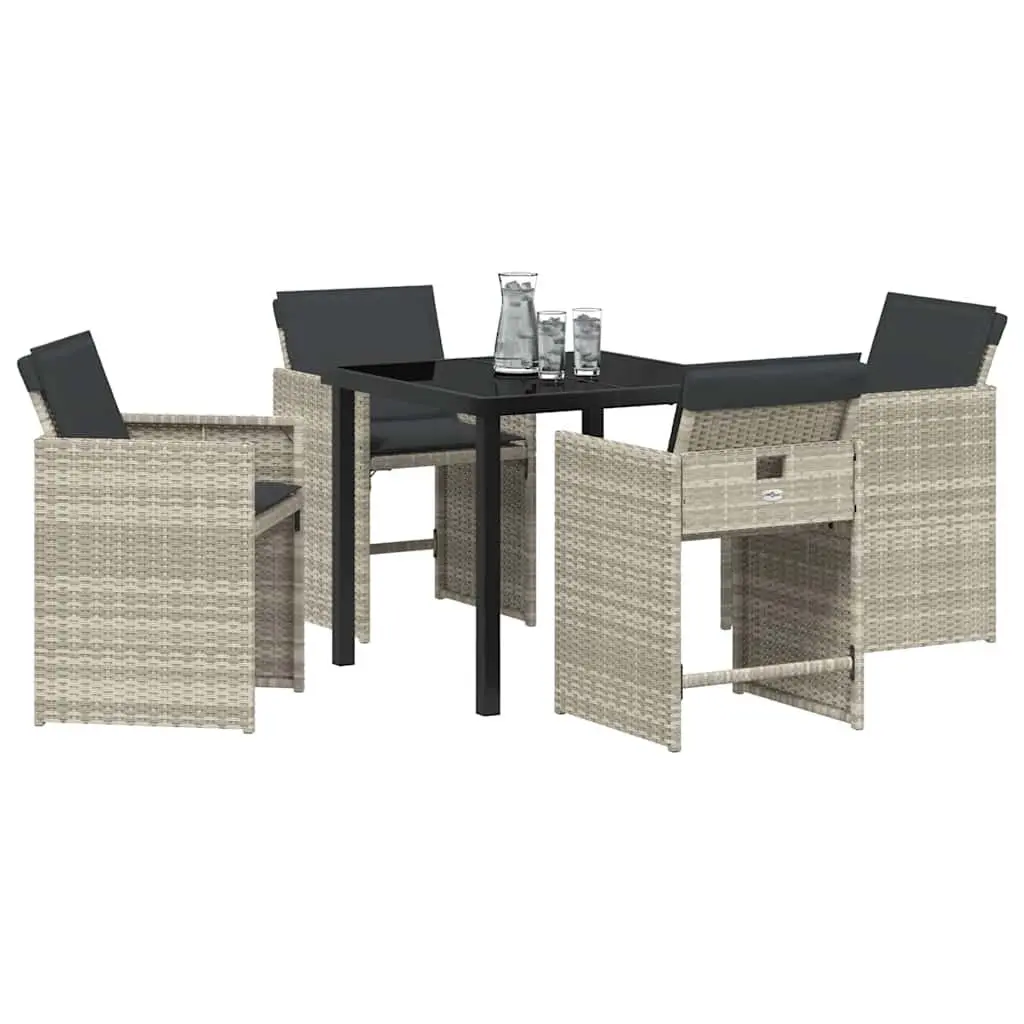 5-Piece Garden Dining Set in Light Grey
