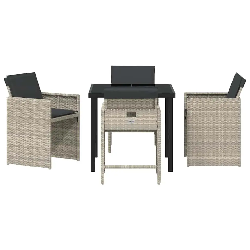 5-Piece Garden Dining Set in Light Grey