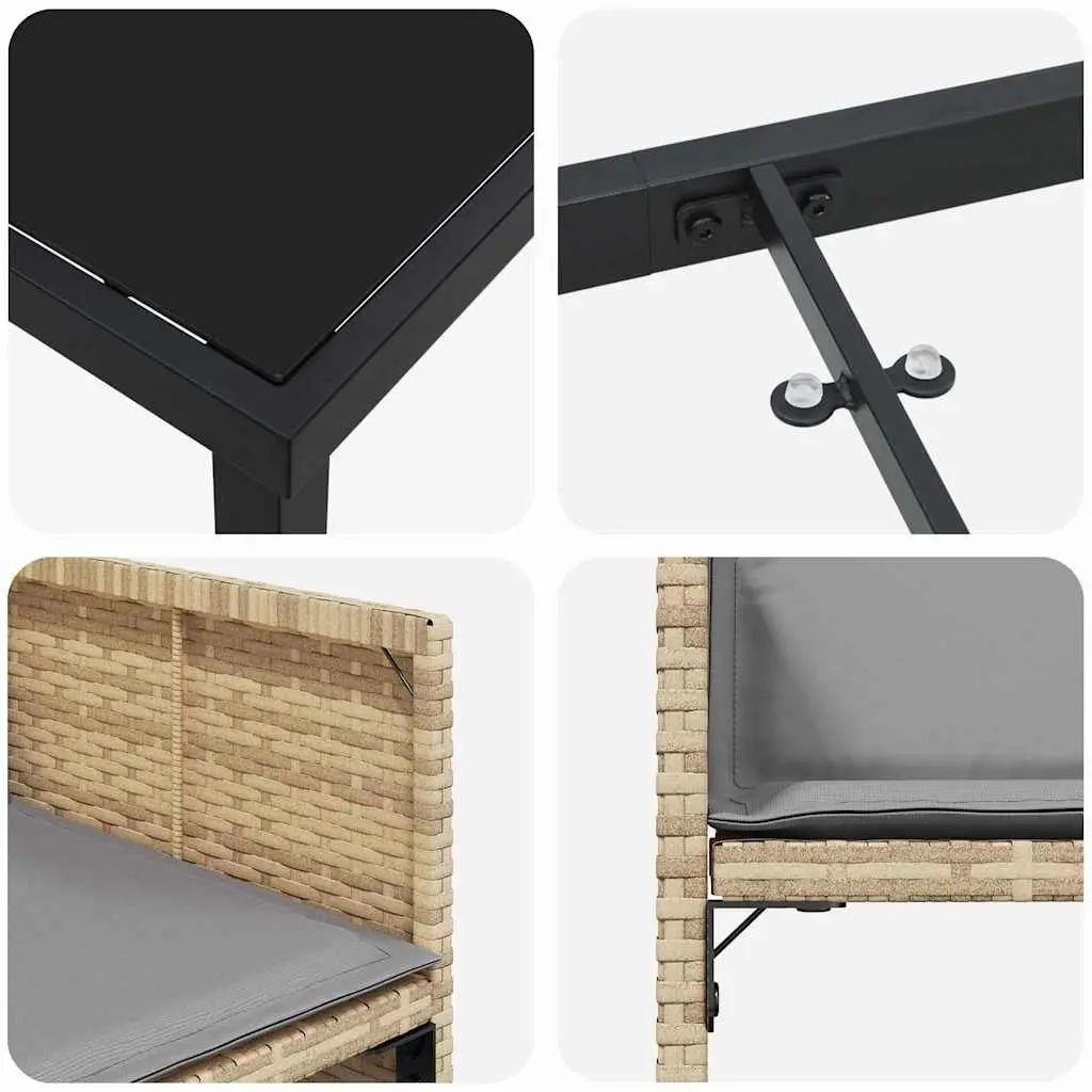 5-Piece Outdoor Dining Set with Poly Rattan