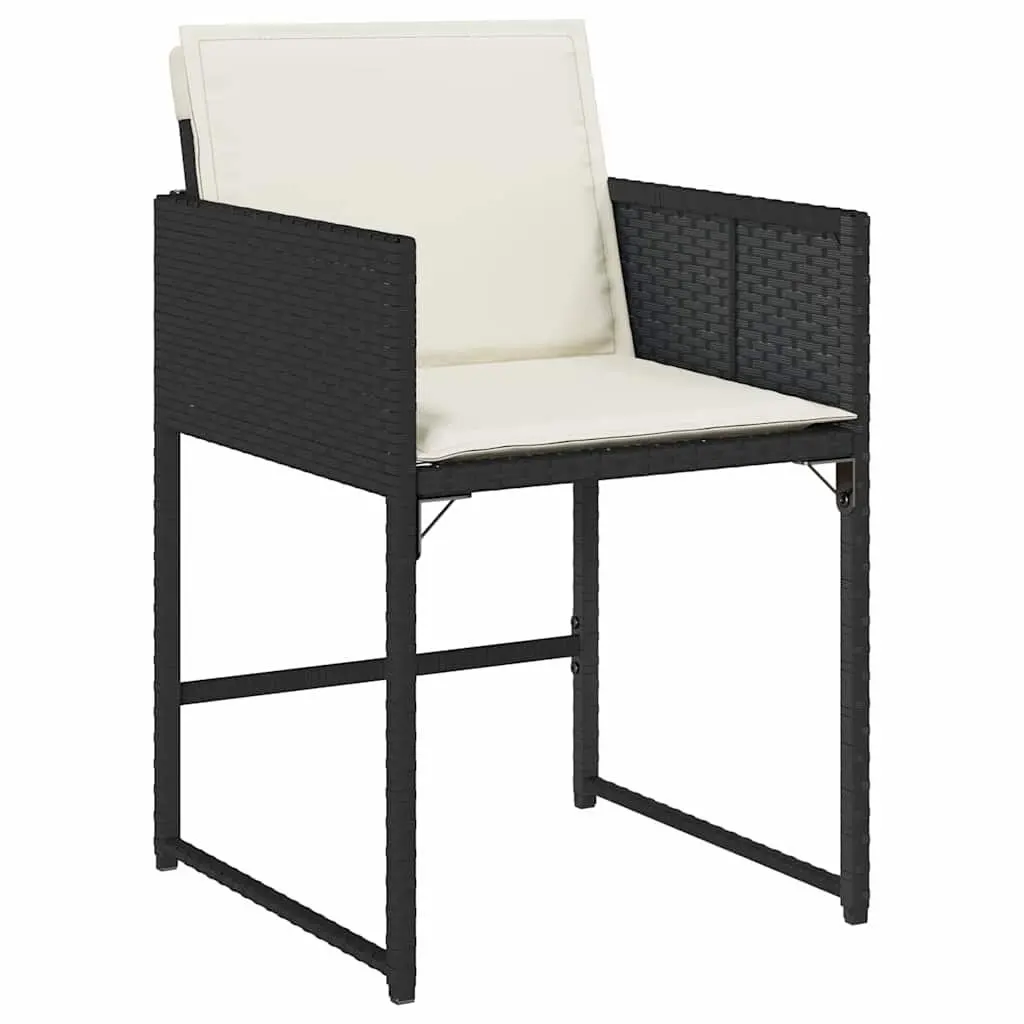 Garden Dining Set Poly Rattan 5 Pieces Black Outdoor Furniture Patio Table