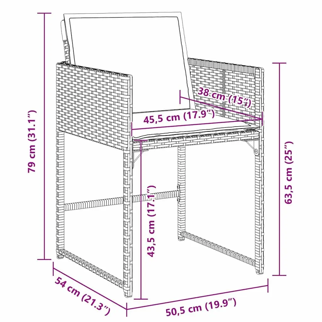 5-Piece Grey Poly Rattan Garden Dining Set