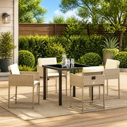 High-Quality 5-Piece Garden Dining Set in Beige
