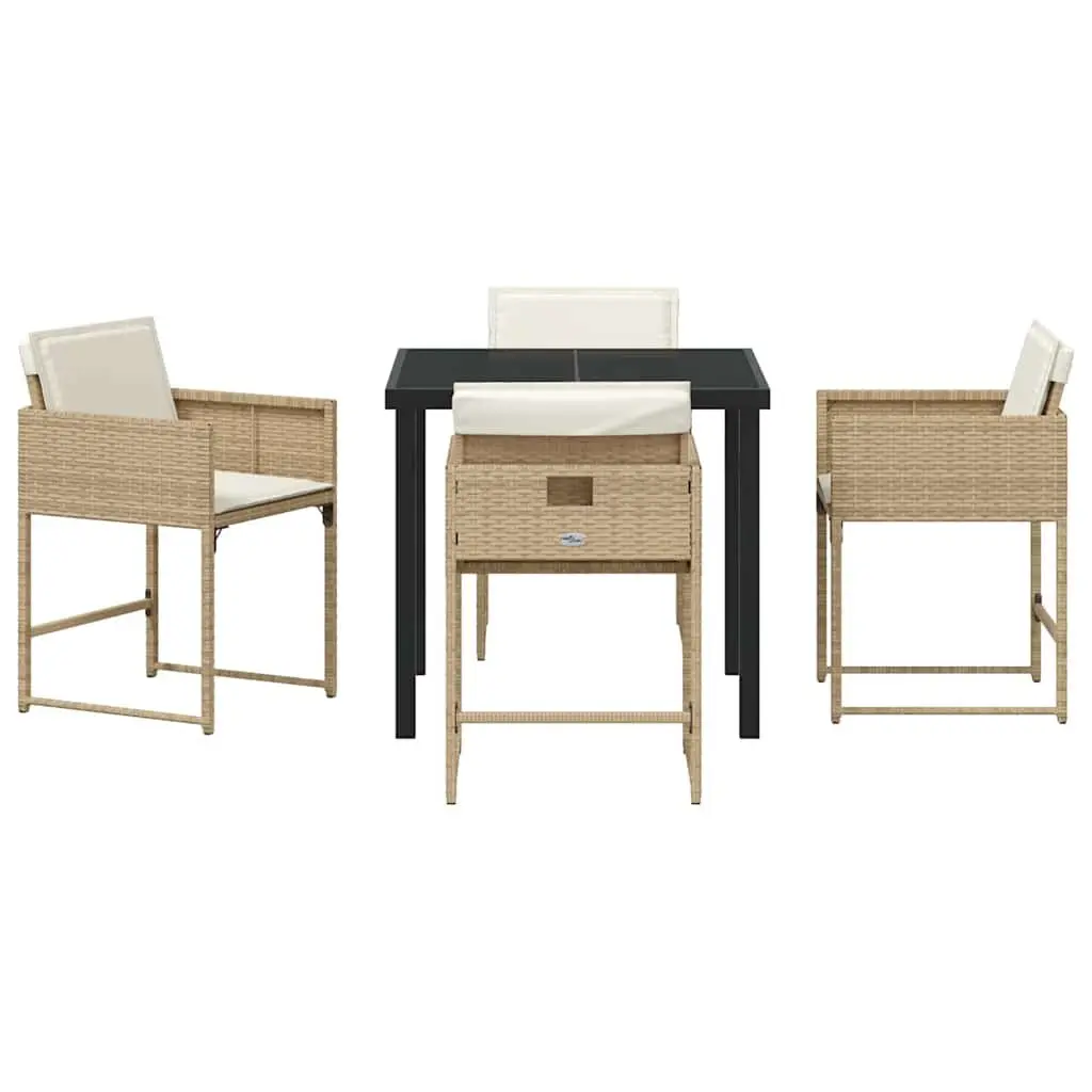 5-Piece Garden Dining Set in Beige