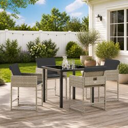 Light Grey 5-Piece Outdoor Dining Set with Durable Build