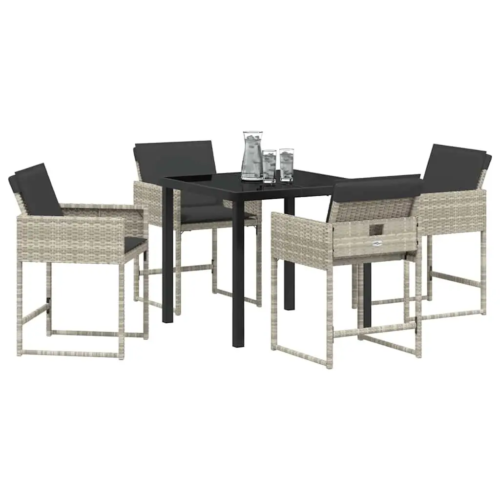 Light Grey 5-Piece Outdoor Dining Set with Durable Build