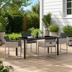 Light Grey 5-Piece Garden Dining Set for Outdoor Spaces