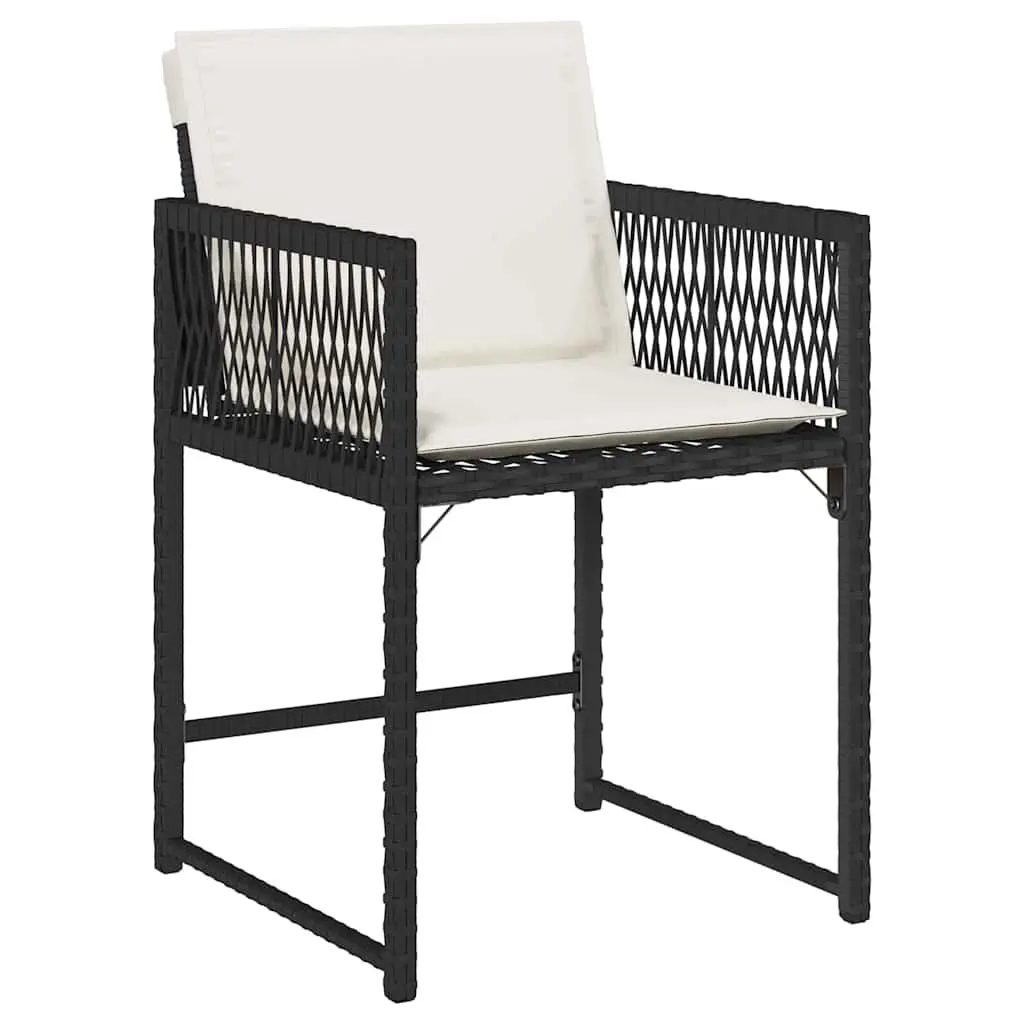 5-Piece Outdoor Dining Set in Black Rattan