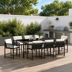 Durable 9-Piece Outdoor Dining Set for Patio and Garden
