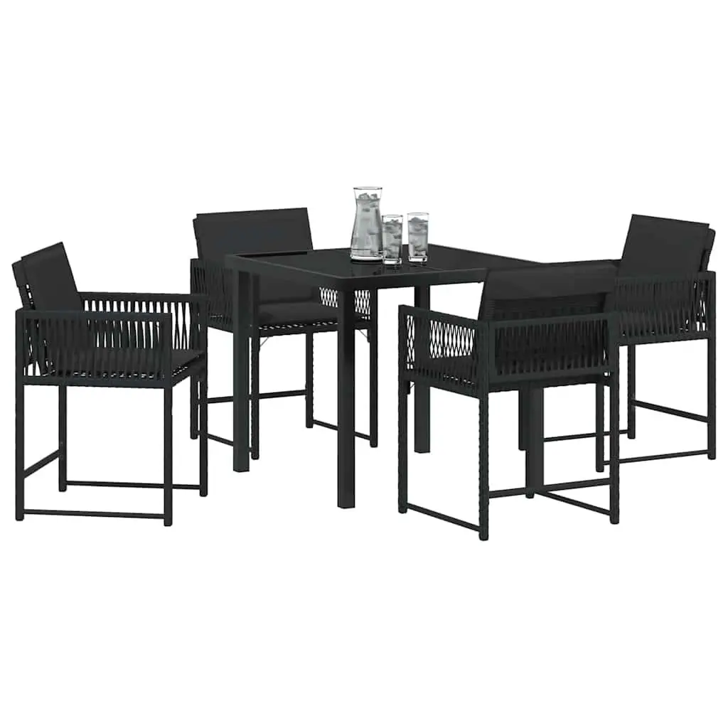 5-Piece Black Garden Dining Set for Outdoor Spaces