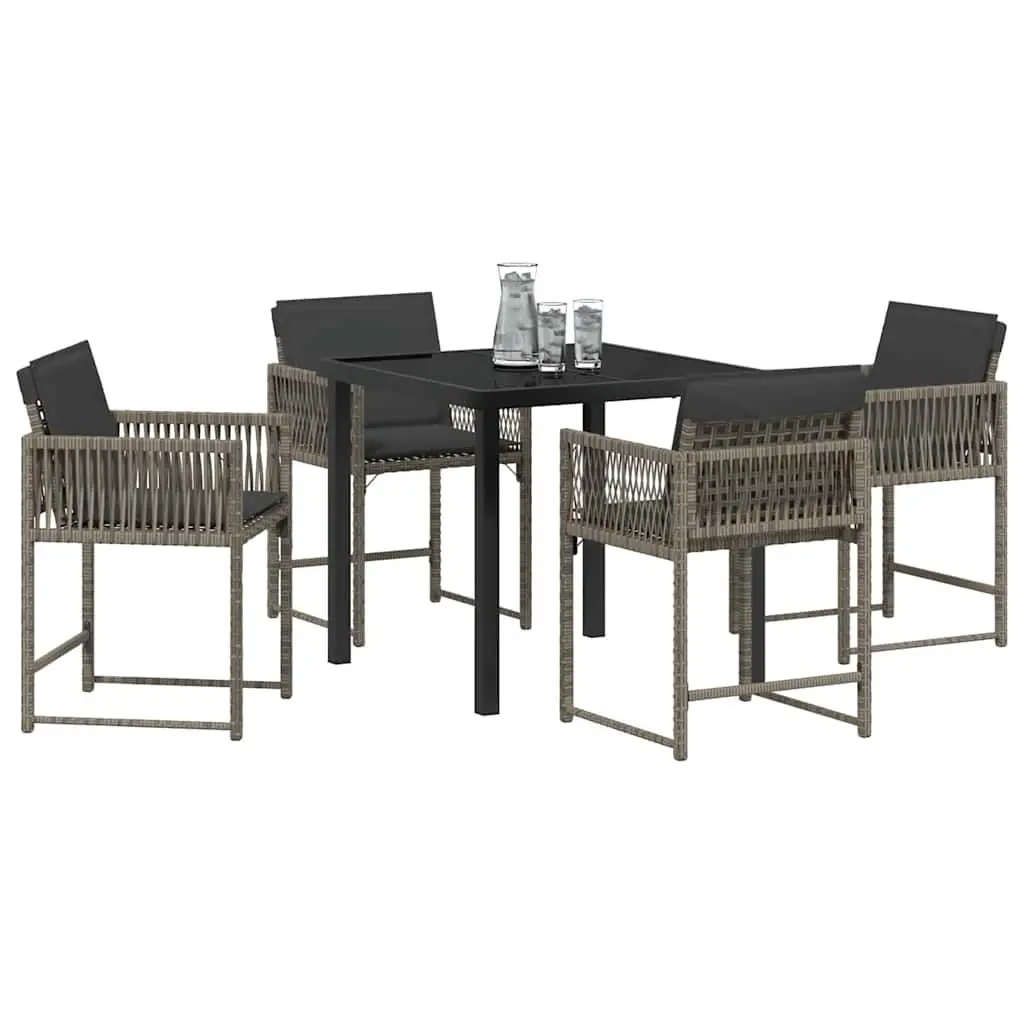 Grey 5-Piece Garden Dining Set for Outdoor Spaces