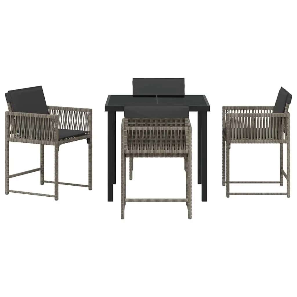 Grey 5-Piece Garden Dining Set for Outdoor Spaces