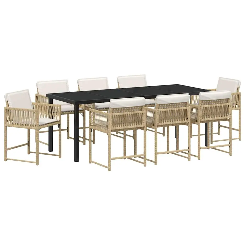 9-Piece Garden Dining Set with Durable Poly Rattan
