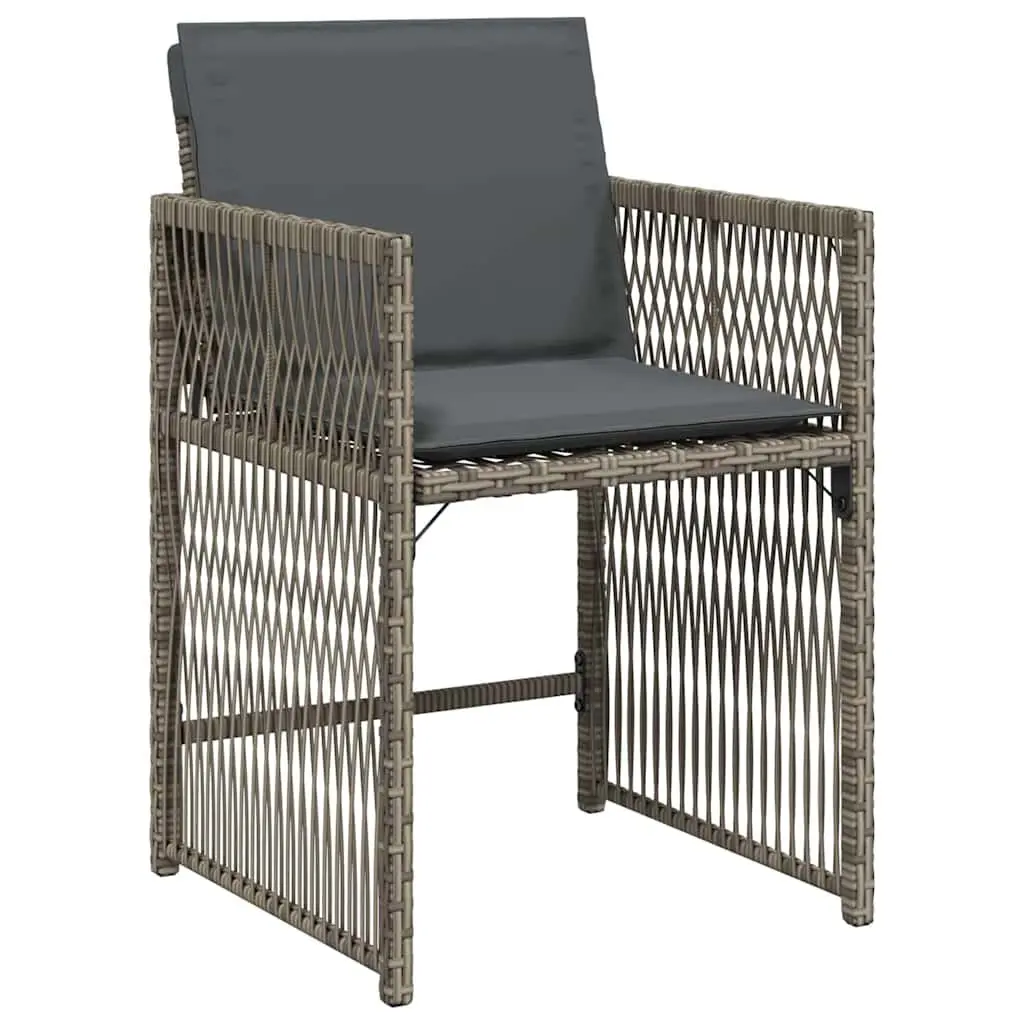 5-Piece Grey Poly Rattan Garden Dining Set