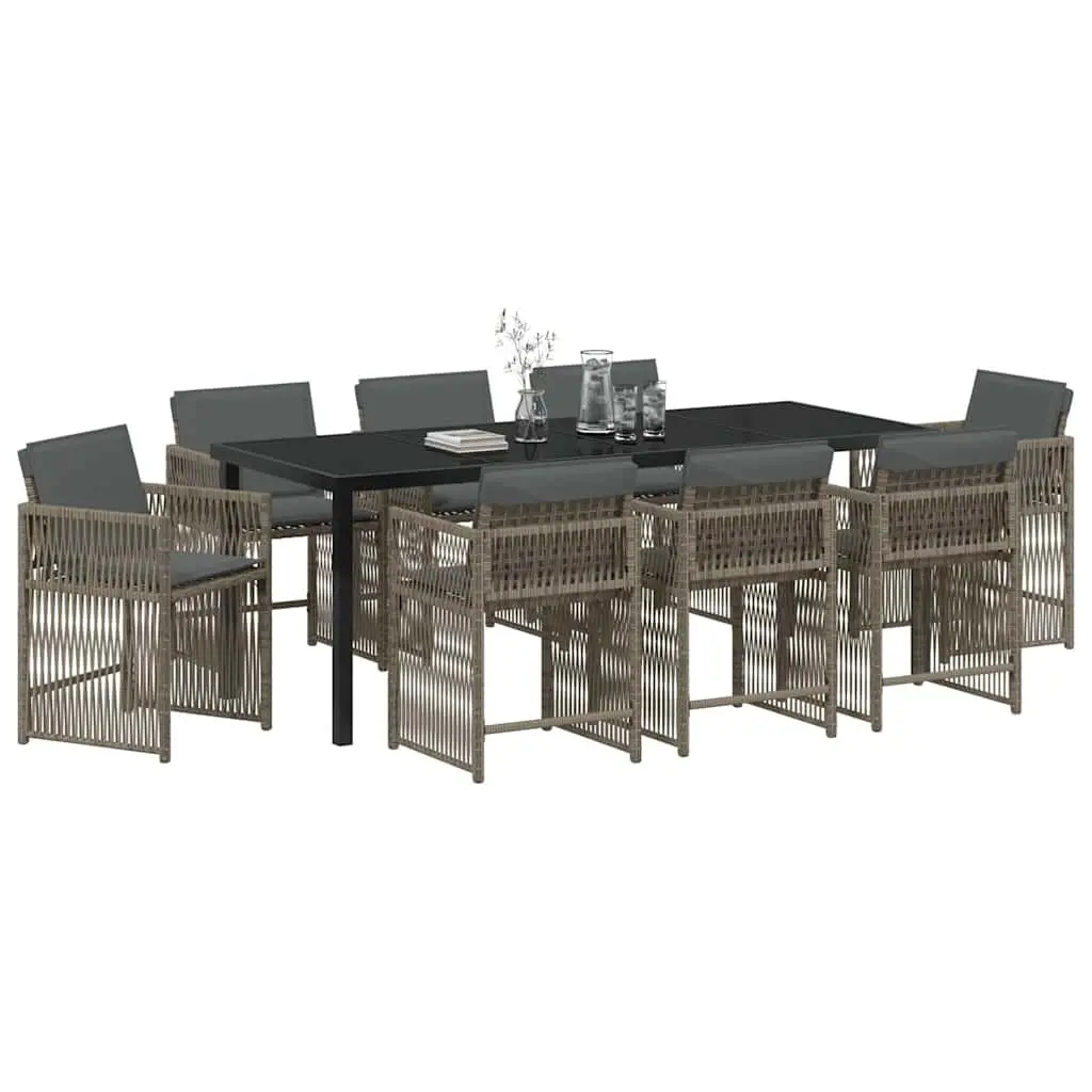 Grey 9-Piece Garden Dining Set for Outdoor Spaces