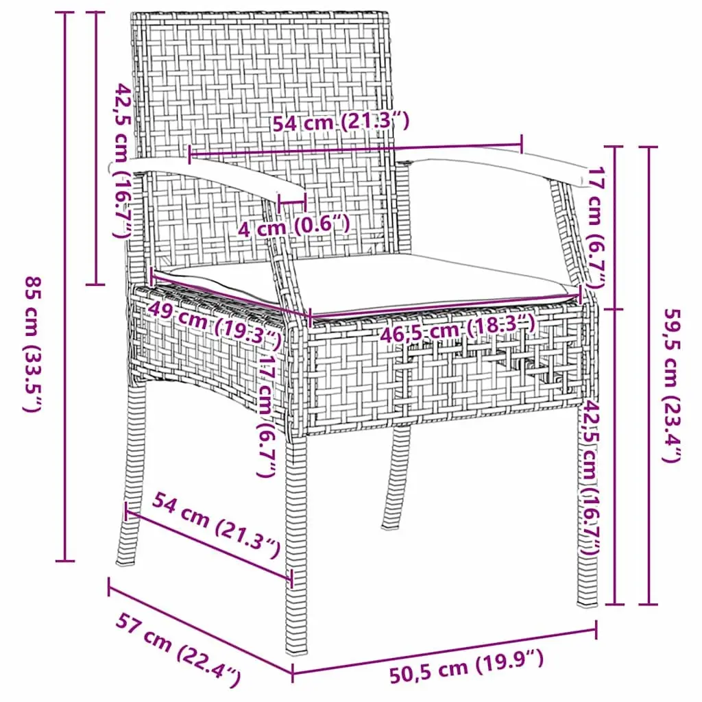 5 Piece Black Rattan Garden Dining Set