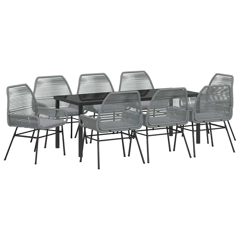 9-Piece Outdoor Garden Dining Set in Grey