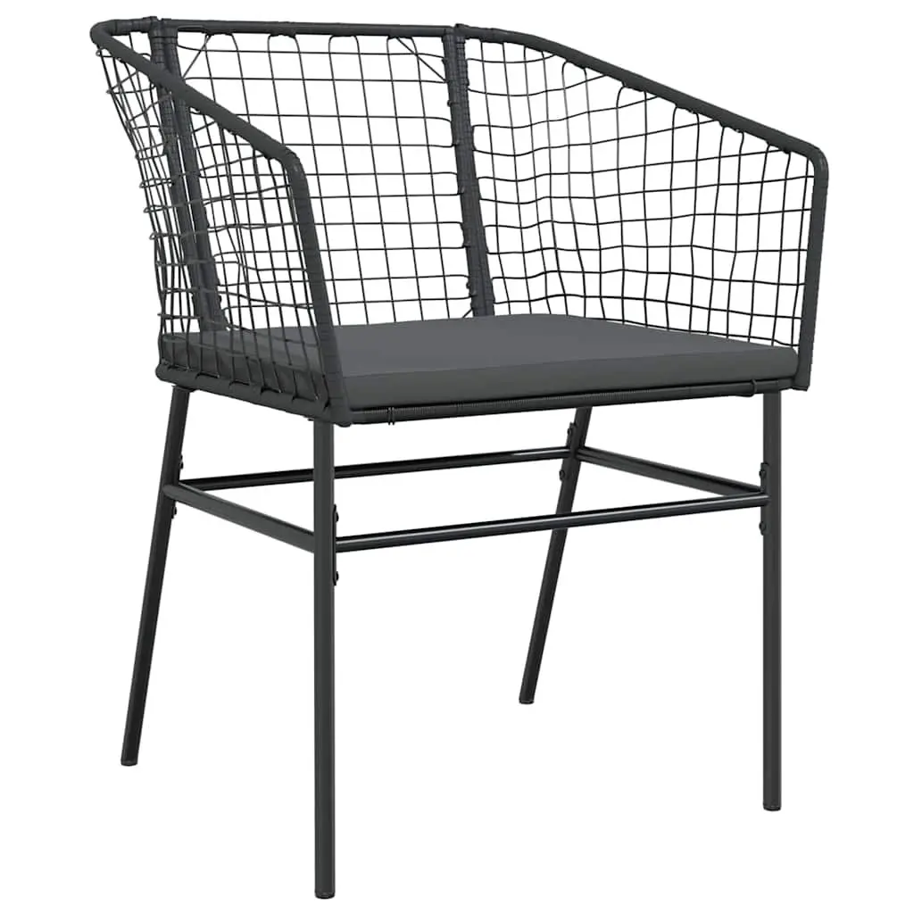 Black 5-Piece Garden Dining Set with Glass Top