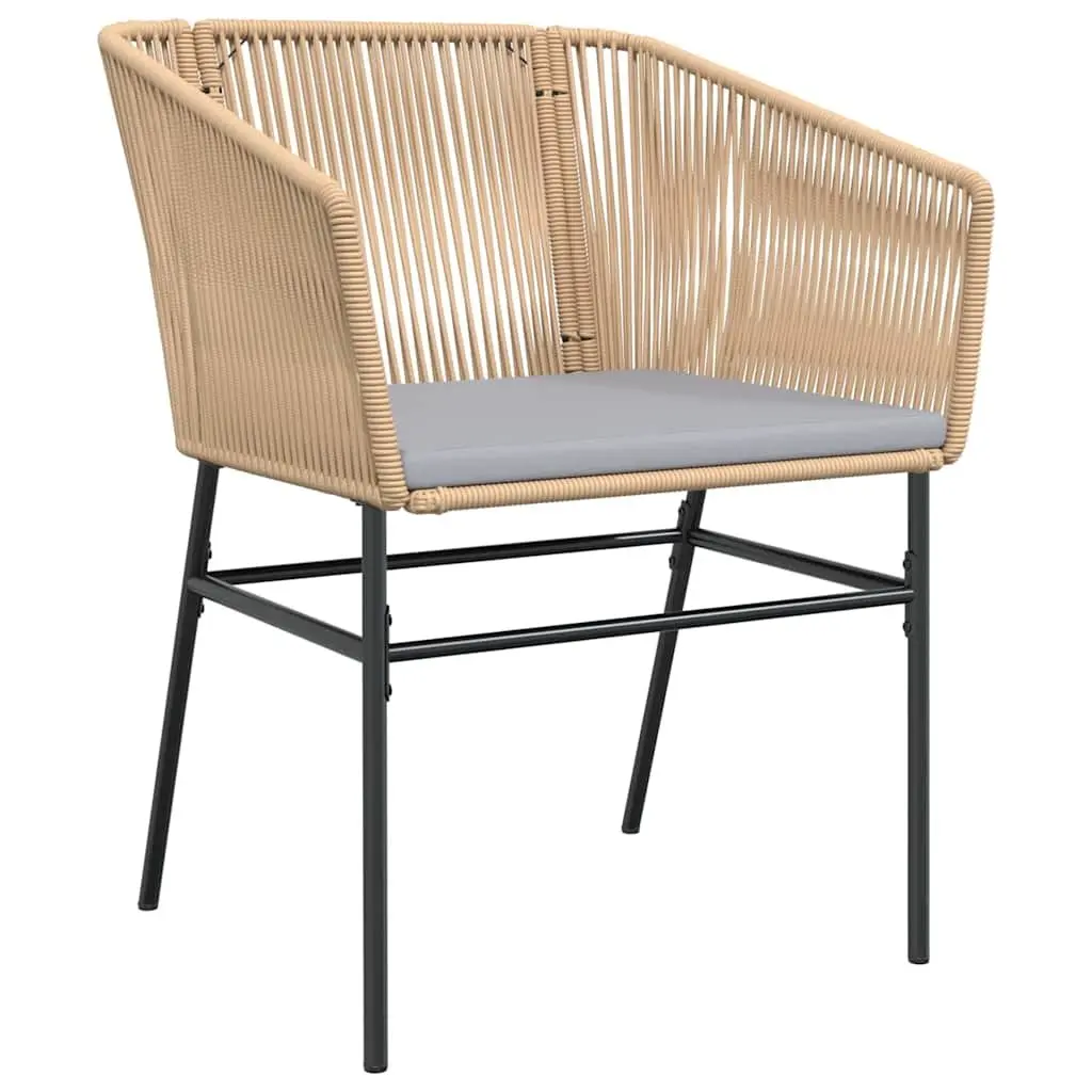 5-Piece Brown Garden Dining Set with Cushions