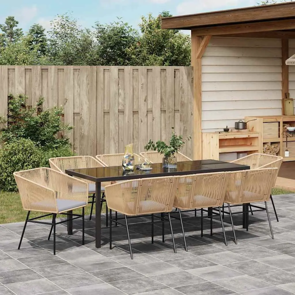 9-Piece Garden Dining Set with Durable Steel Frame