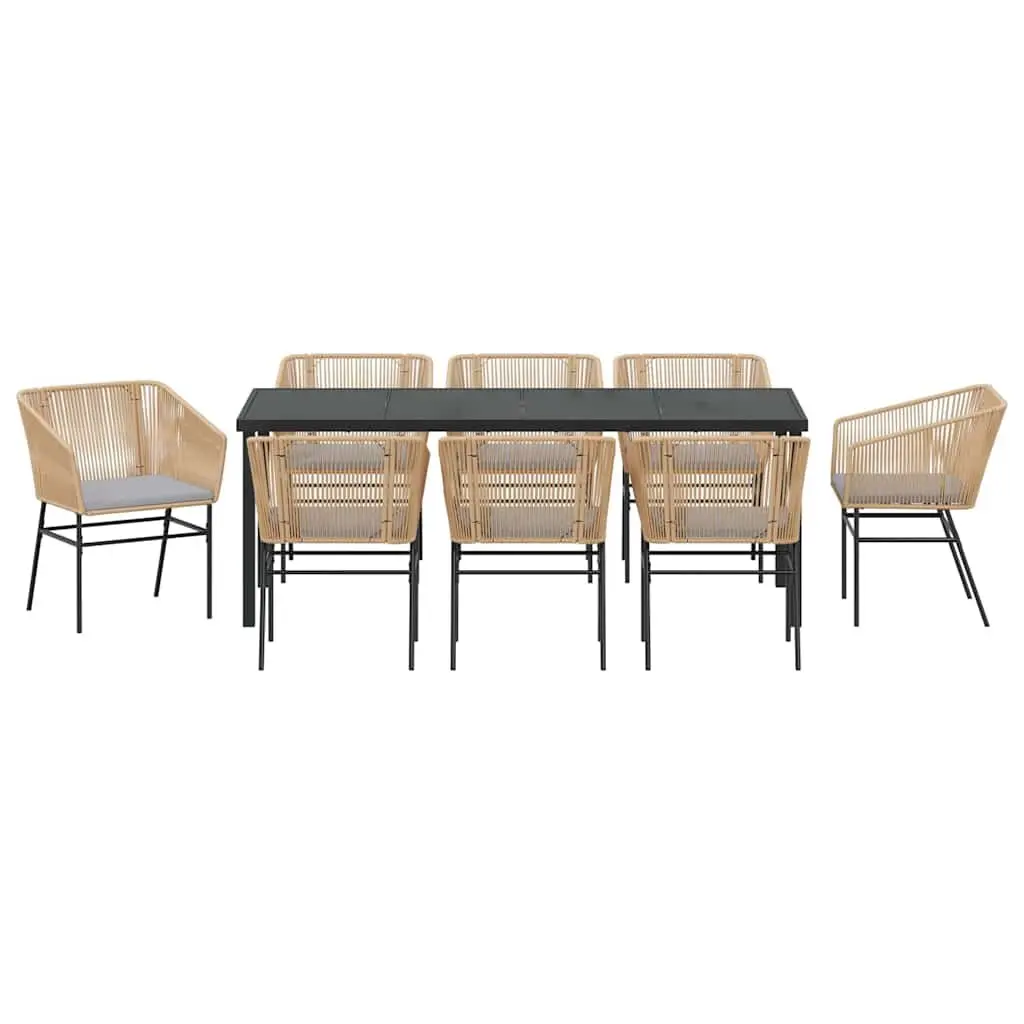 9-Piece Garden Dining Set with Durable Steel Frame