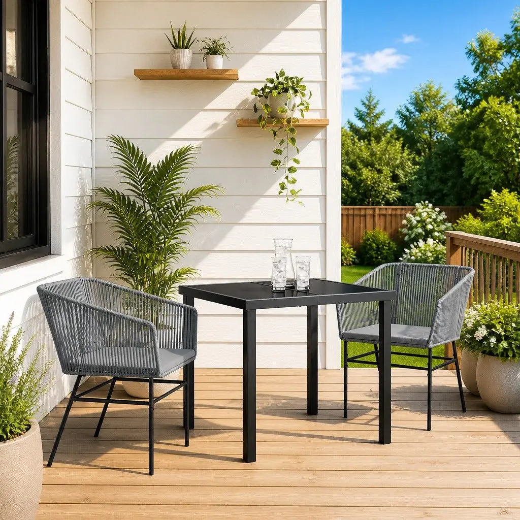 3-Piece Garden Dining Set with Cushions