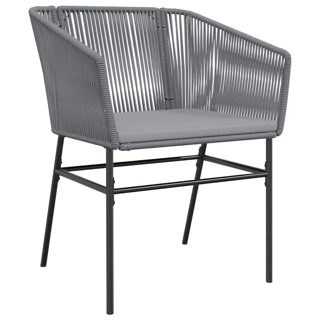 Garden Dining Set Grey Powder-coated Steel Tempered Glass 5 Piece Outdoor Furniture