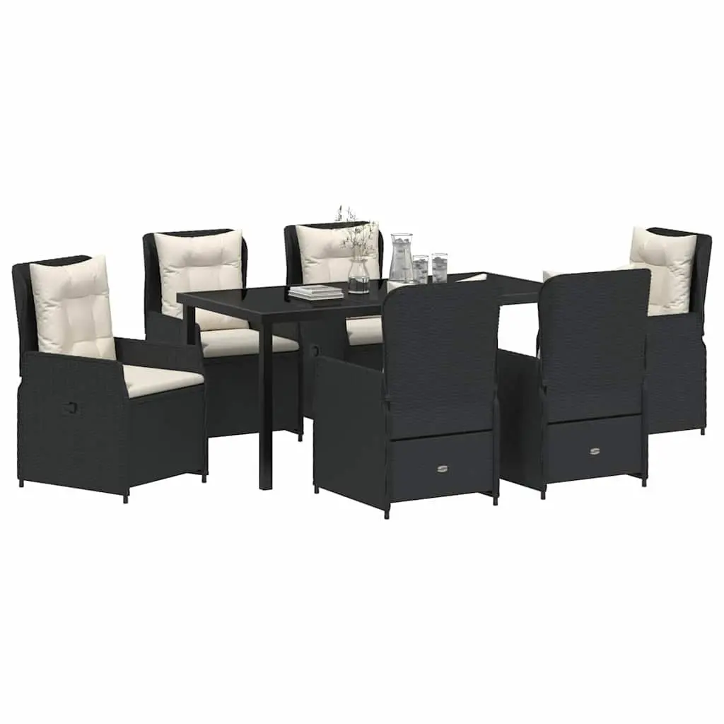 Black Outdoor 7-Piece Garden Dining Set