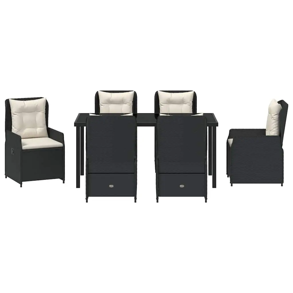Black Outdoor 7-Piece Garden Dining Set