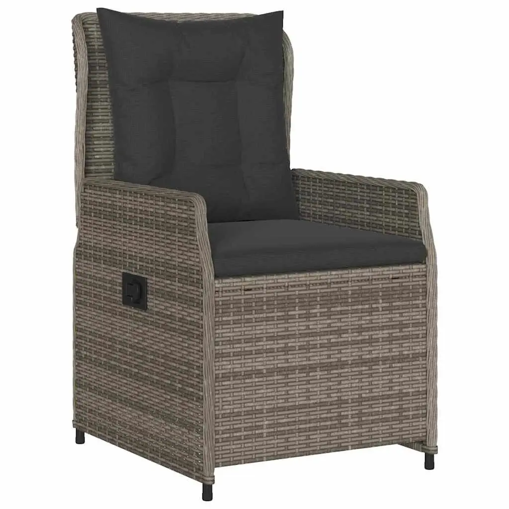 7-Piece Grey Poly Rattan Outdoor Dining Set
