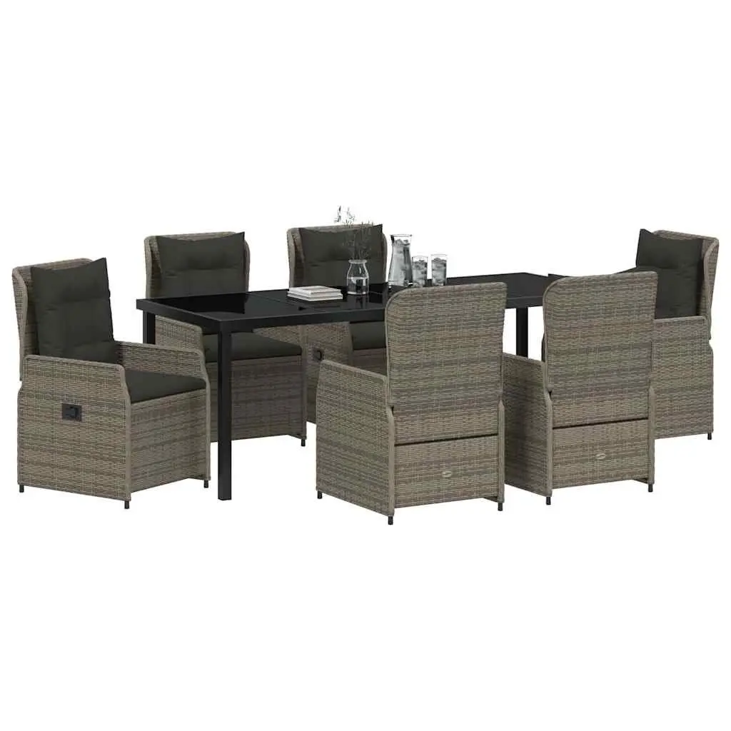 7-Piece Grey Garden Dining Set for Outdoor Use
