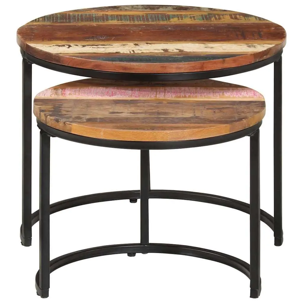 Solid Reclaimed Wood Nesting Tables Set of 2