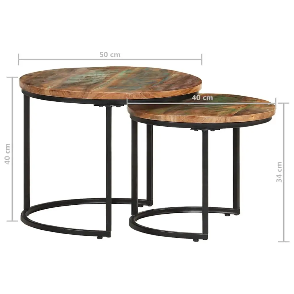 Solid Reclaimed Wood Nesting Tables Set of 2