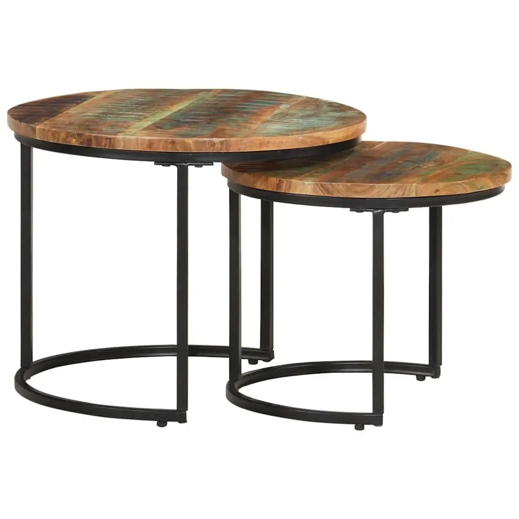 Solid Reclaimed Wood Nesting Tables Set of 2