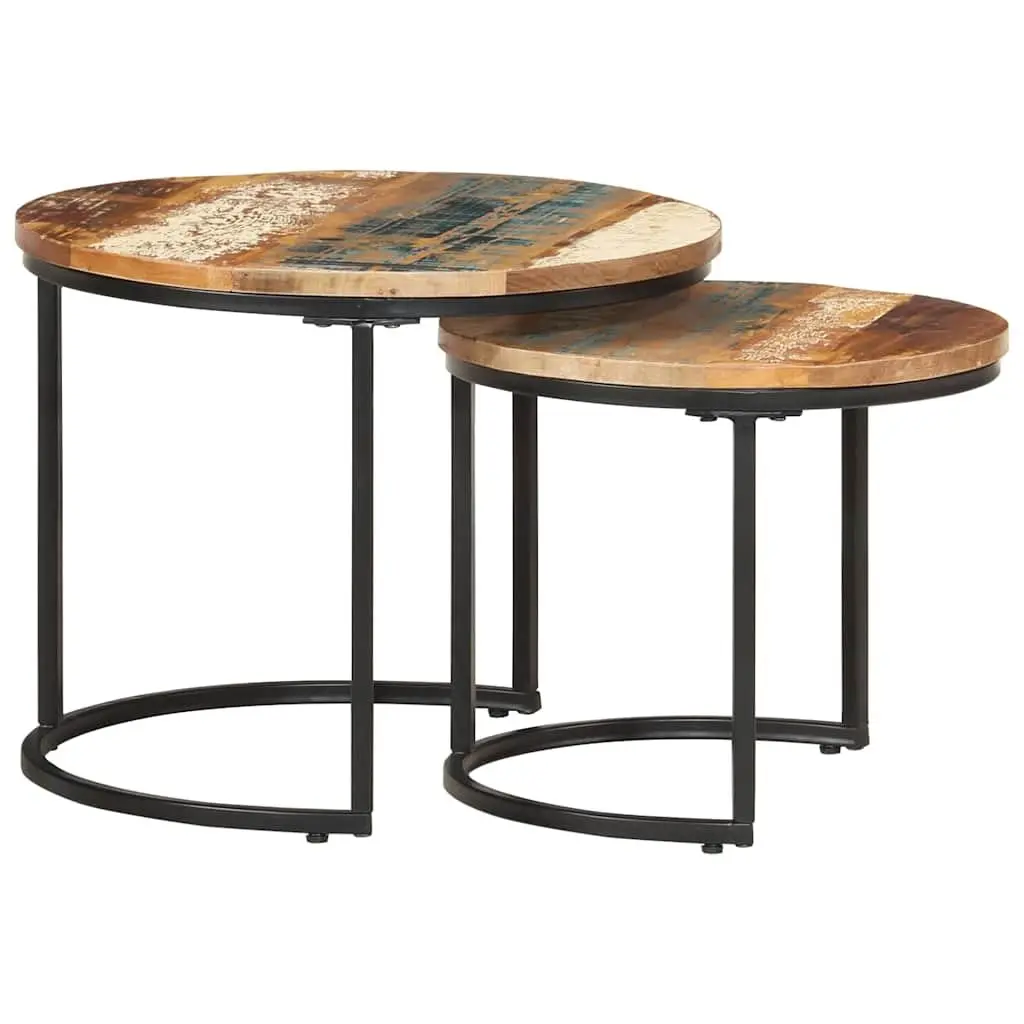 Solid Reclaimed Wood Nesting Tables Set of 2
