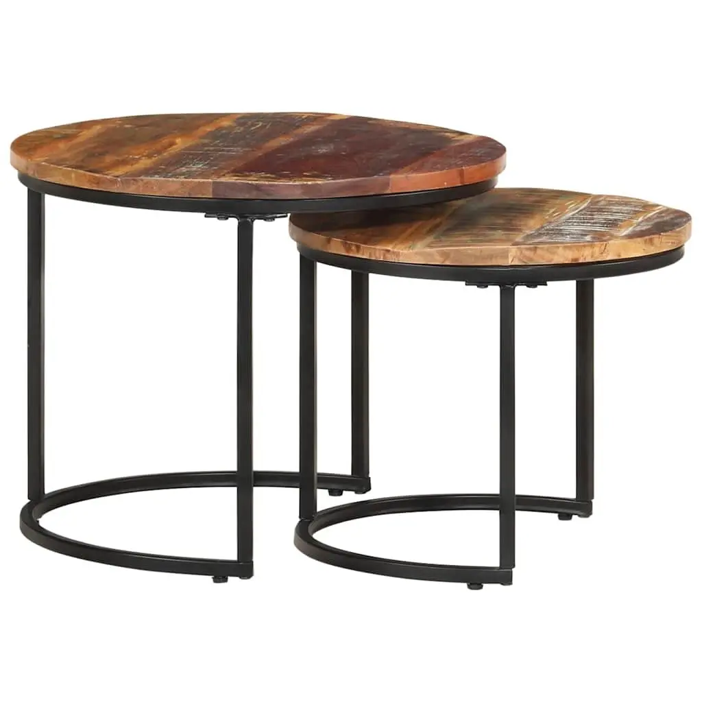 Solid Reclaimed Wood Nesting Tables Set of 2