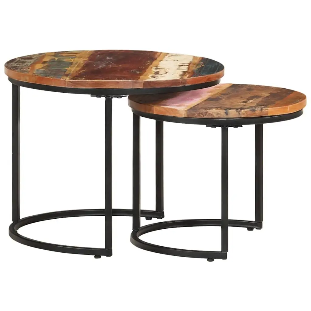 Solid Reclaimed Wood Nesting Tables Set of 2