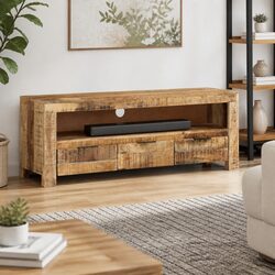 Wooden TV Cabinet 110x30x40 cm with Ample Storage