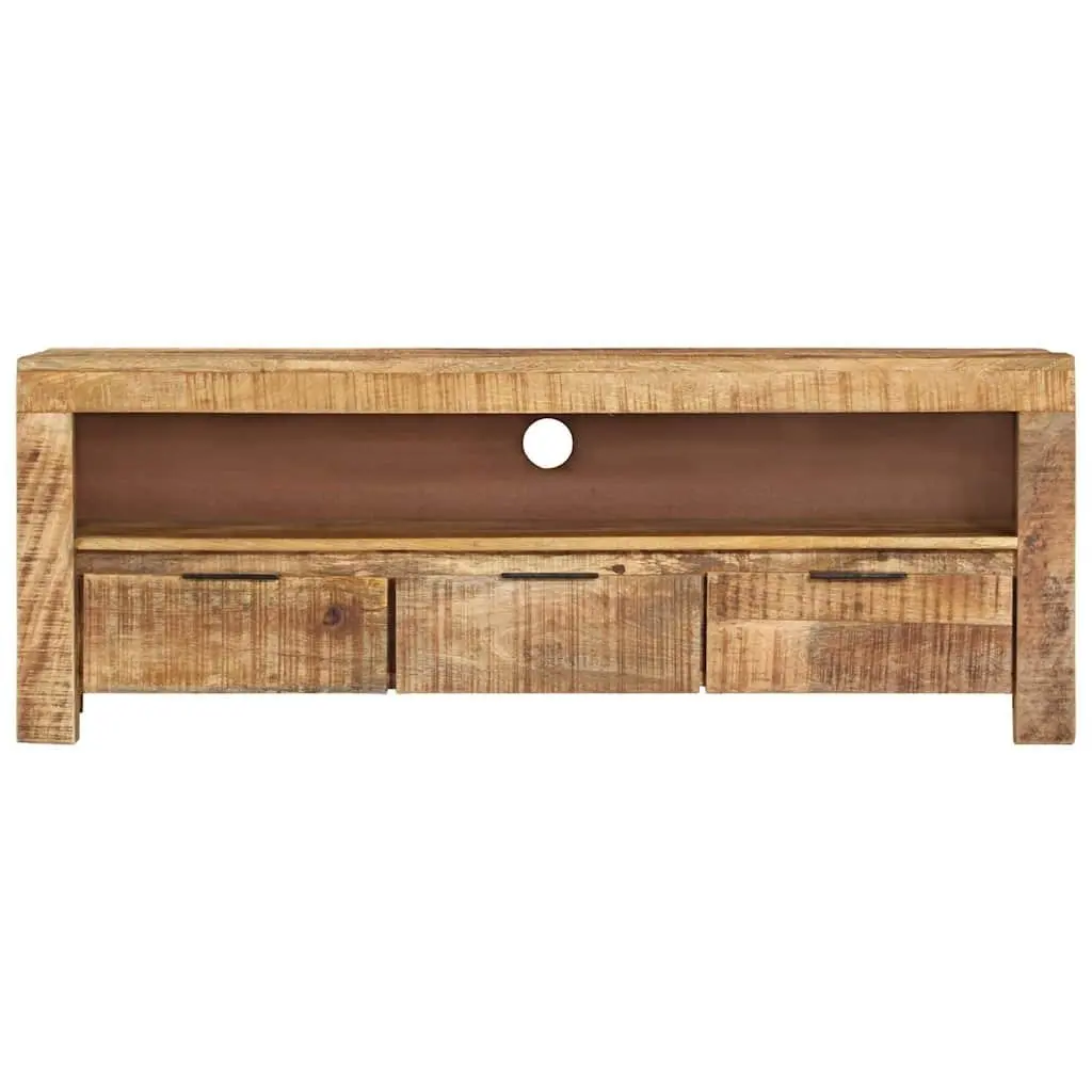 TV Cabinet Rough Mango Wood 110x30x40 cm Brown