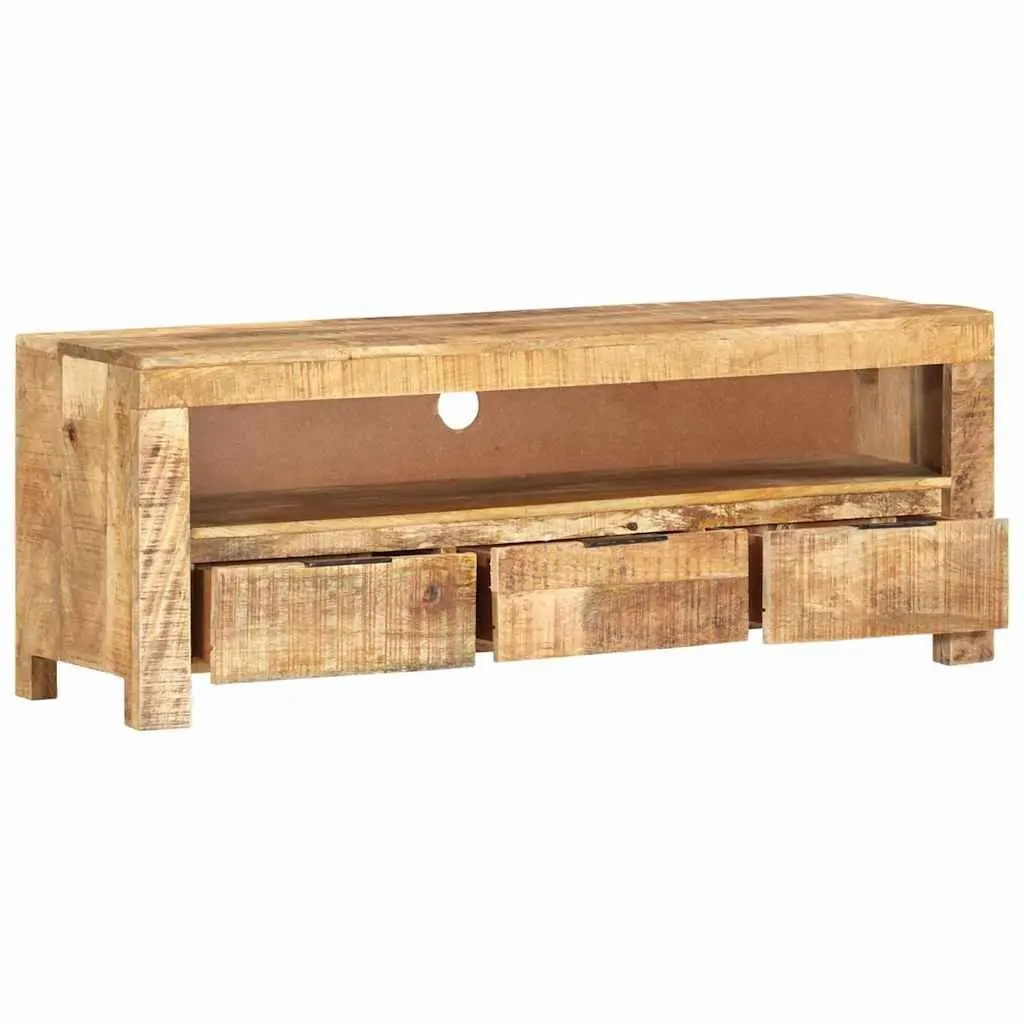 TV Cabinet Rough Mango Wood 110x30x40 cm Brown