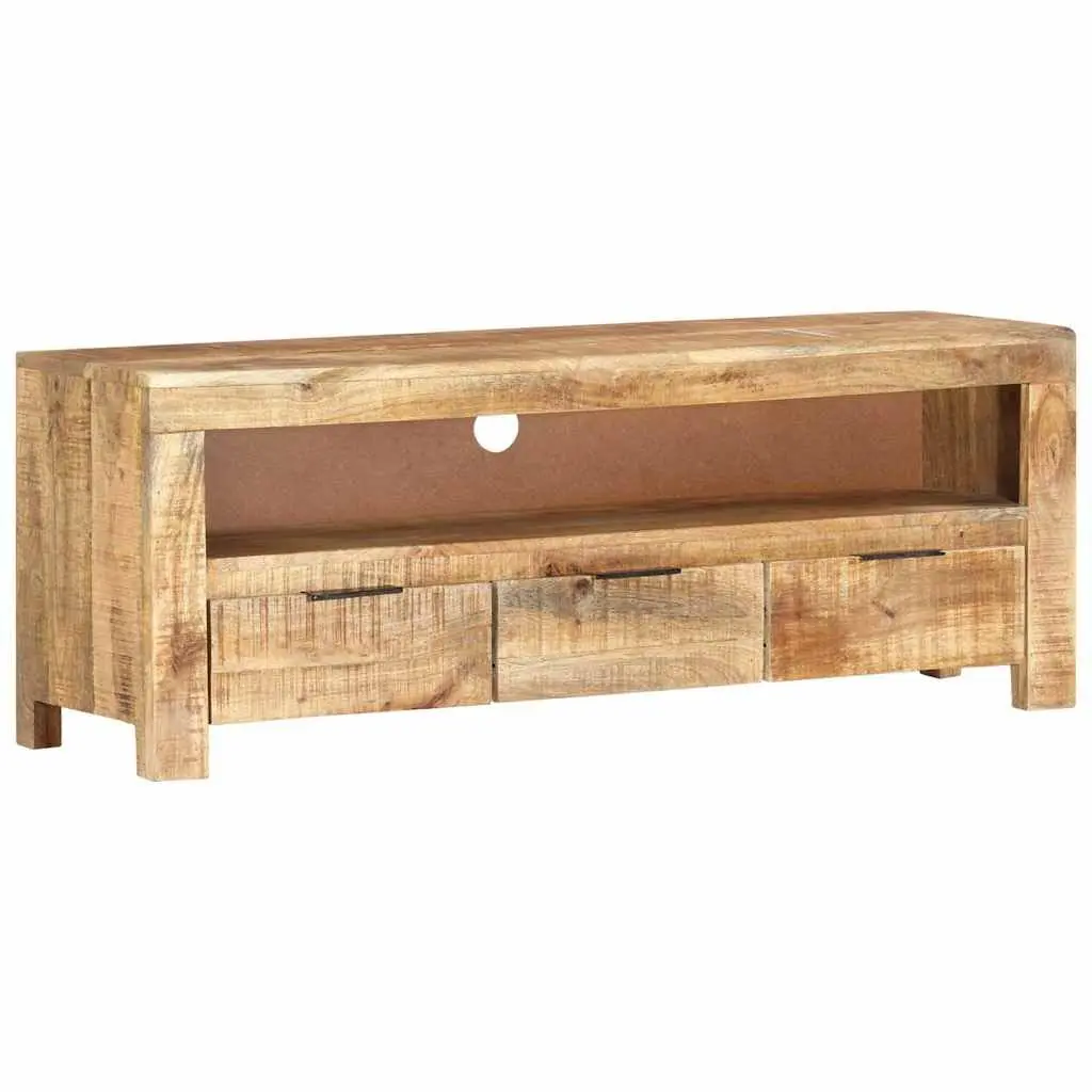 TV Cabinet Rough Mango Wood 110x30x40 cm Brown
