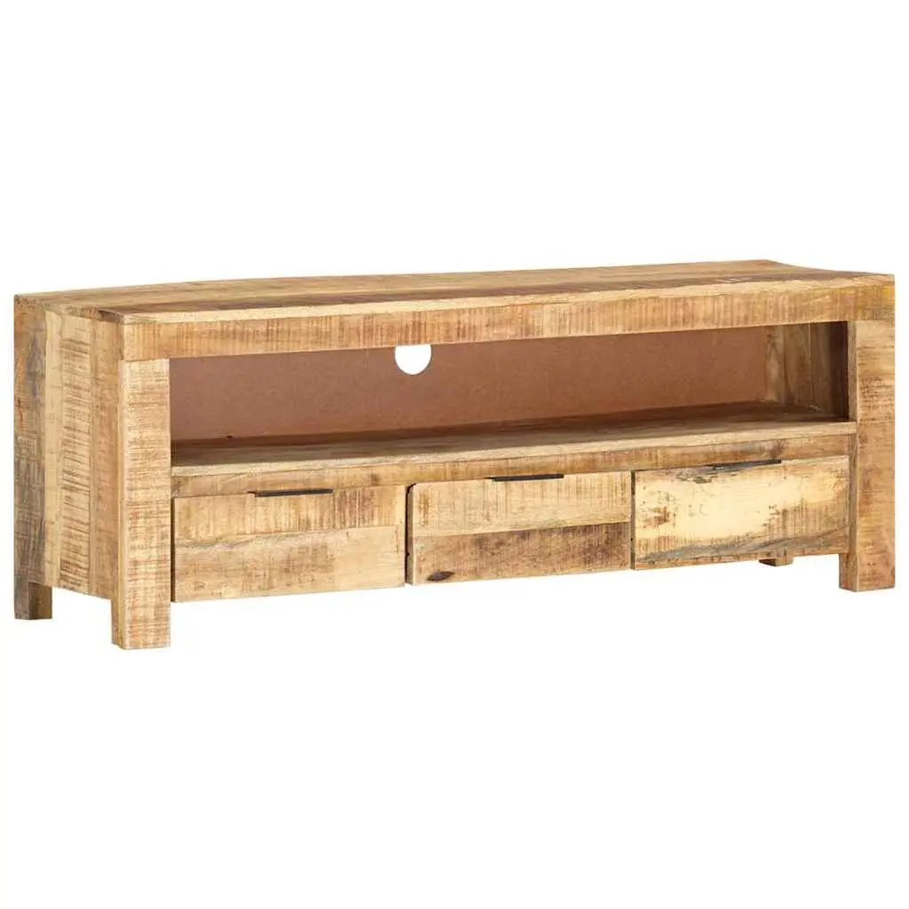 TV Cabinet Rough Mango Wood 110x30x40 cm Brown