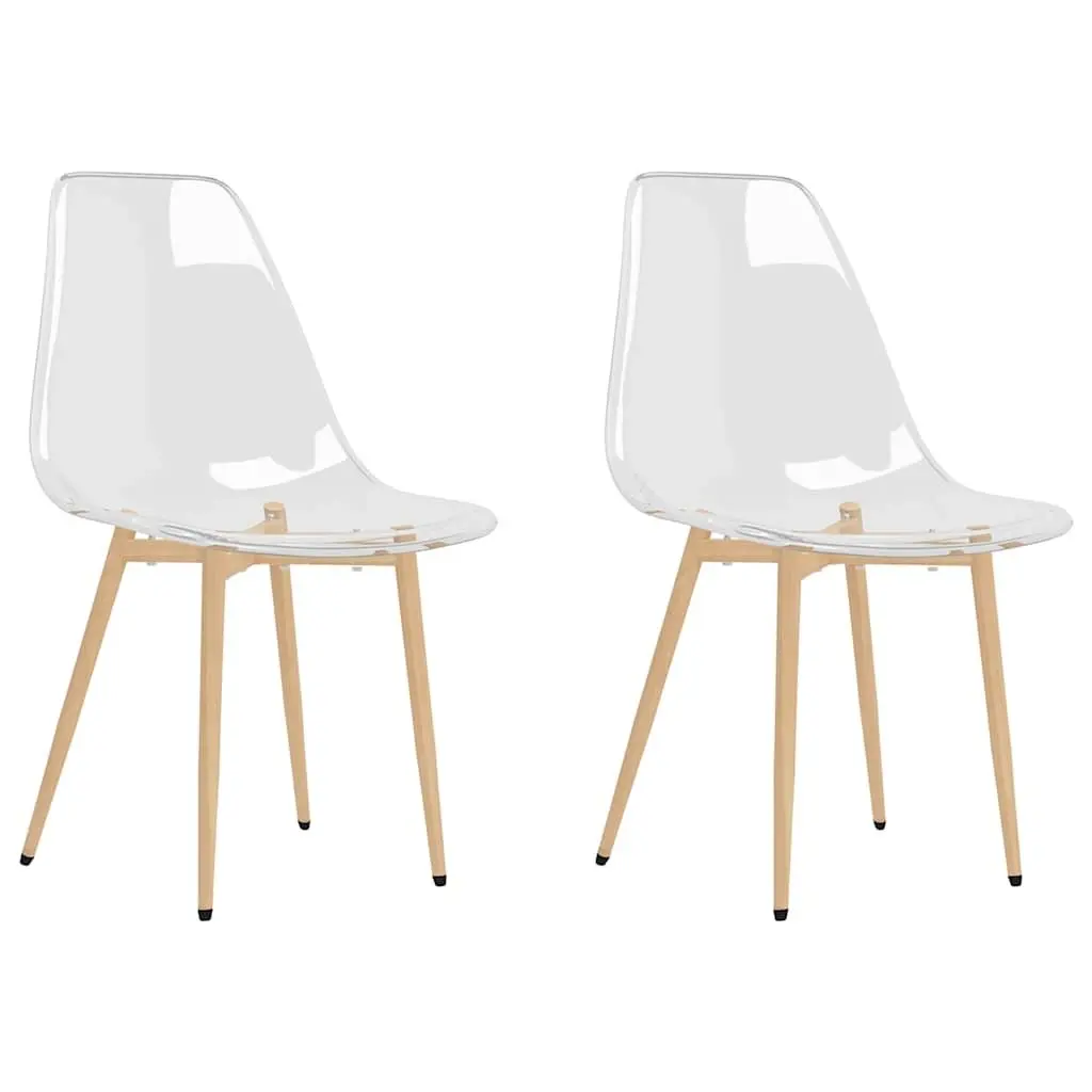 2 pcs Modern Dining Chairs with Transparent Seats