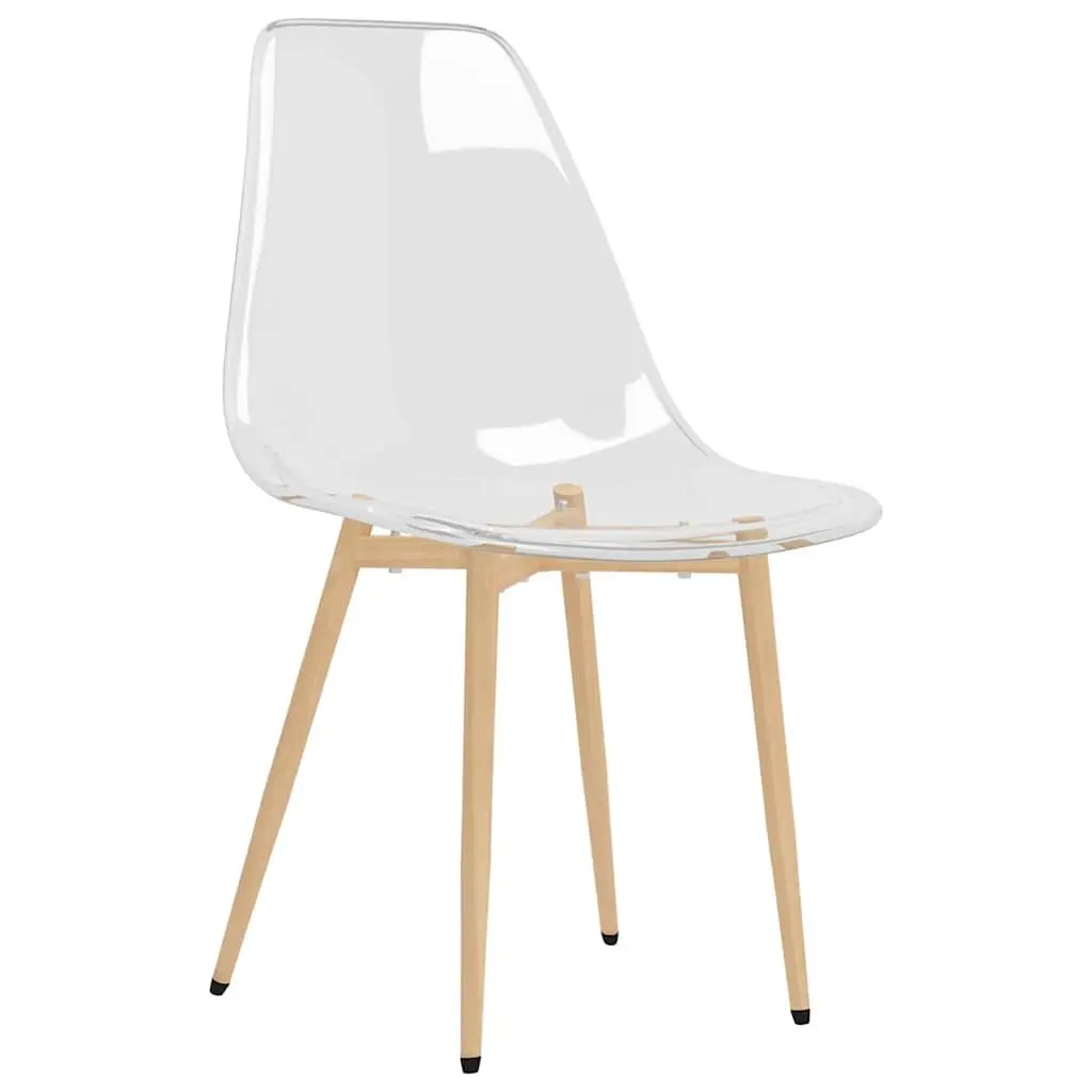 2 pcs Modern Dining Chairs with Transparent Seats