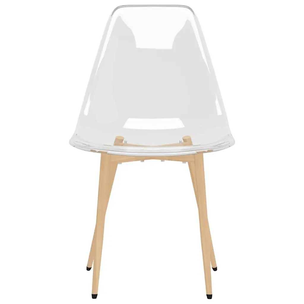 2 pcs Modern Dining Chairs with Transparent Seats