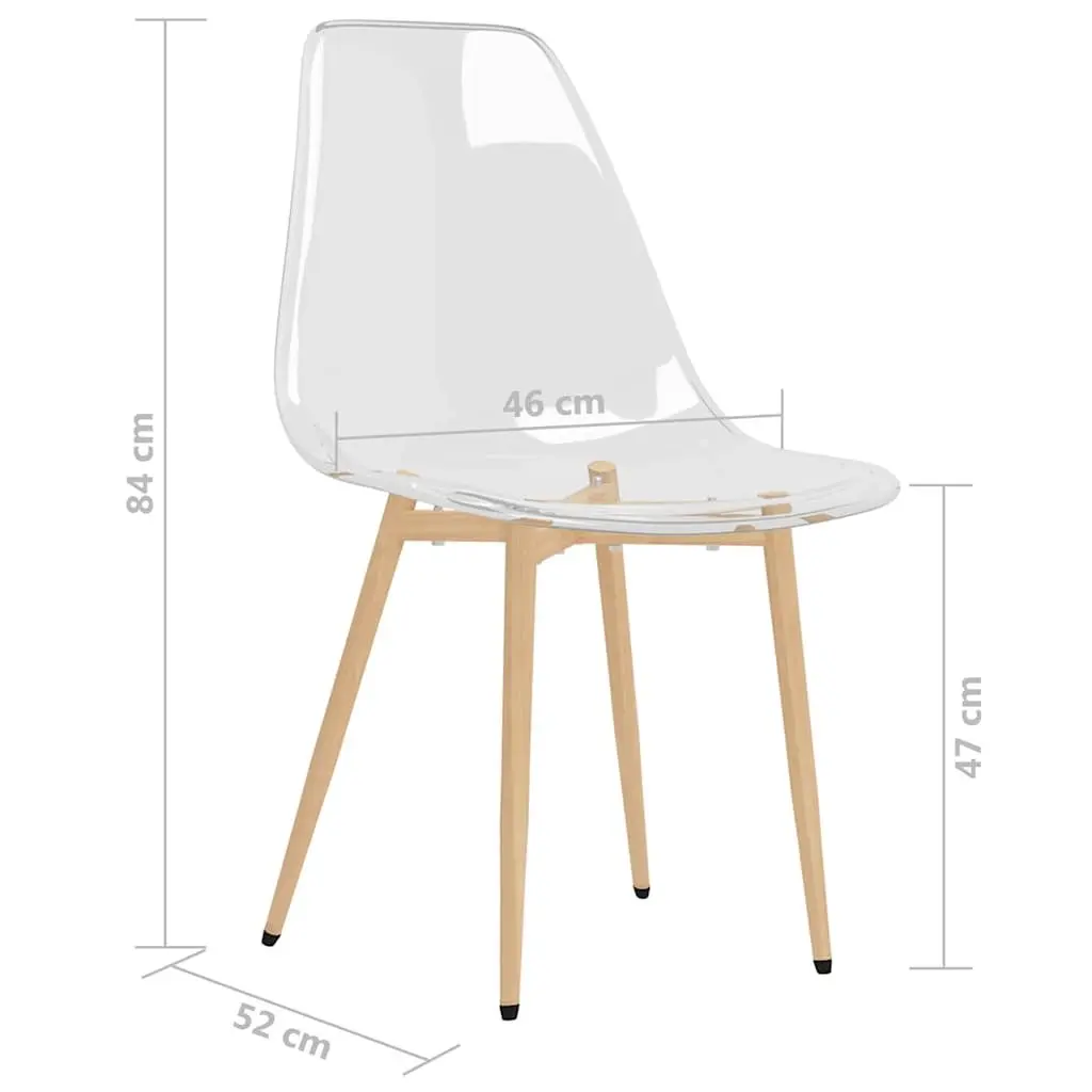 2 pcs Modern Dining Chairs with Transparent Seats