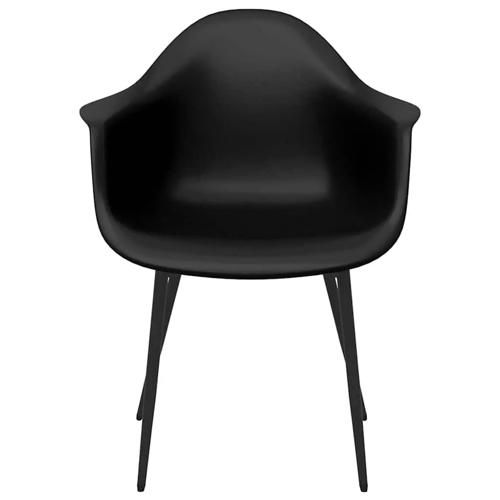Black Polypropylene Dining Chairs with Metal Legs