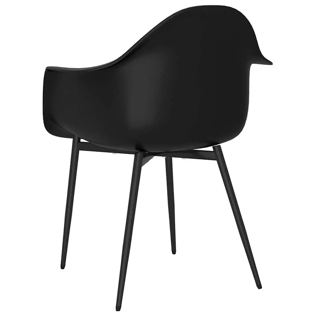 Black Polypropylene Dining Chairs with Metal Legs