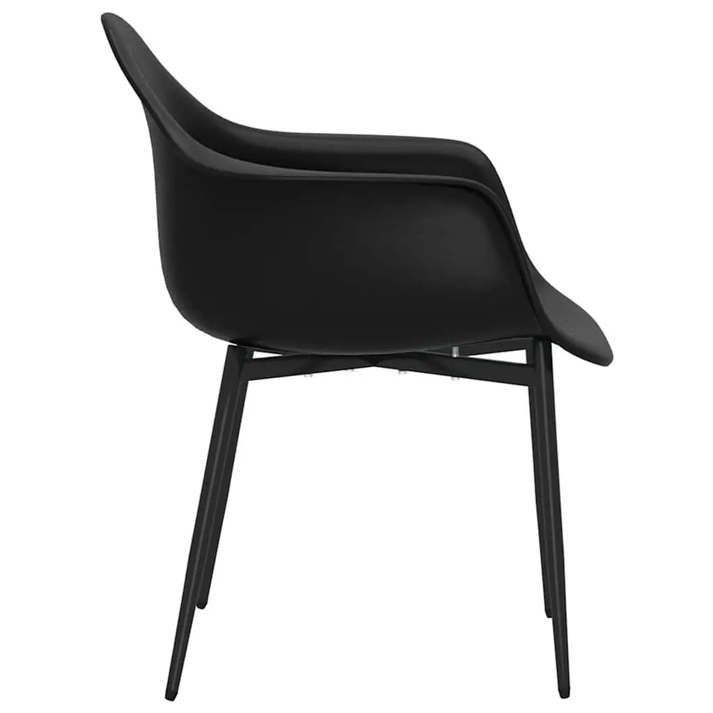 Black Polypropylene Dining Chairs with Metal Legs
