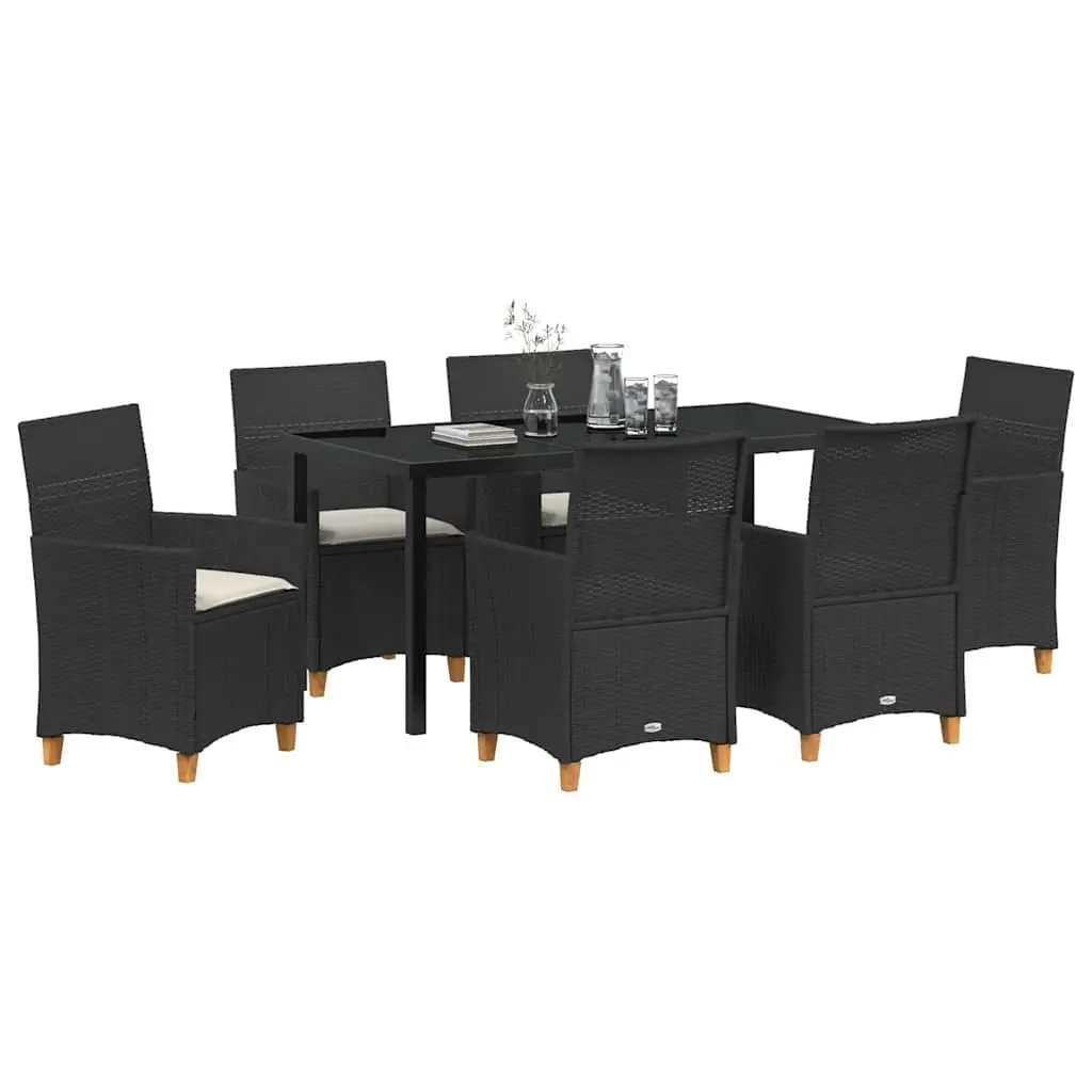 7-Piece Garden Dining Set in Black