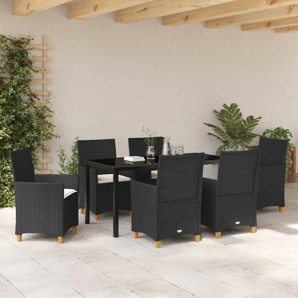 7-Piece Garden Dining Set in Black
